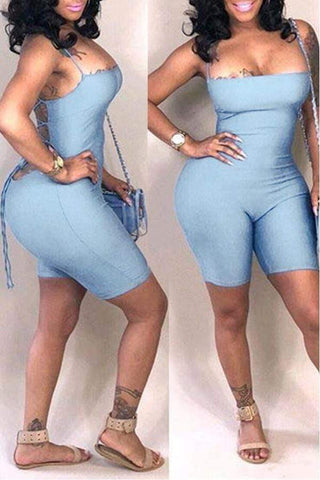 Casual Backless Skinny One-piece Rompers