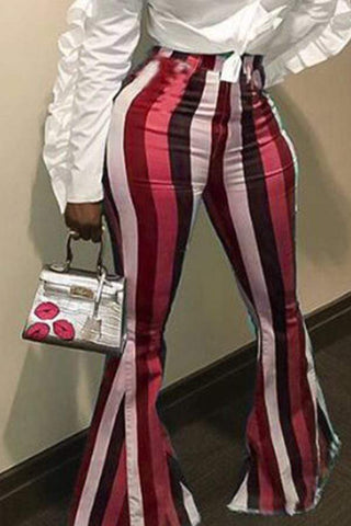 Euramerican Striped Wine Red Pants