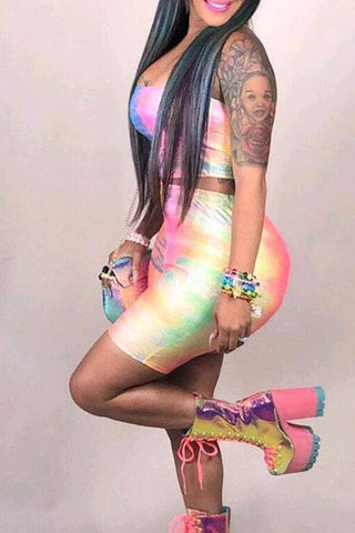 Dew Shoulder Two-piece Shorts Set