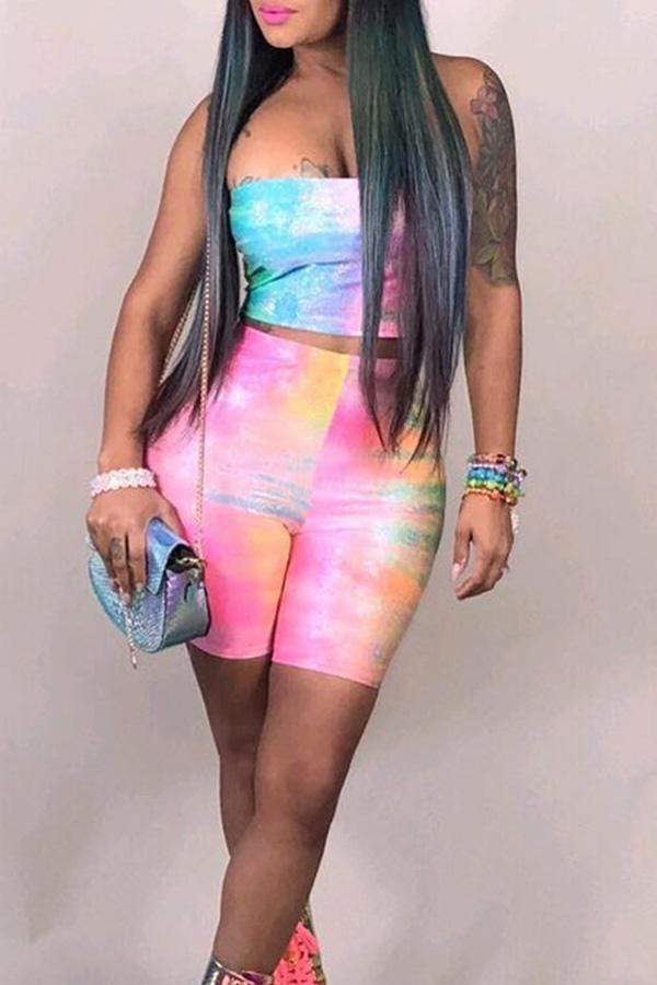 Dew Shoulder Two-piece Shorts Set