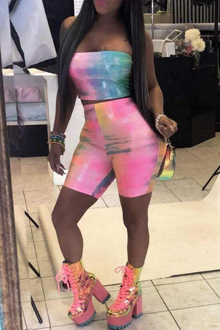 Dew Shoulder Two-piece Shorts Set