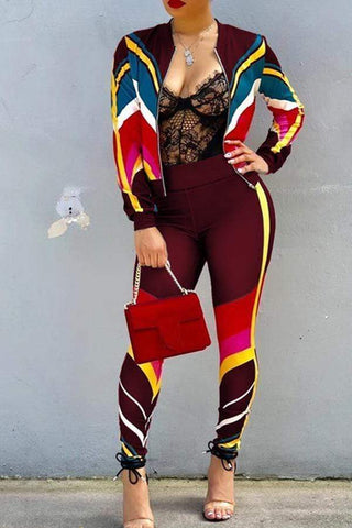 Sportswear Patchwork Pants Set
