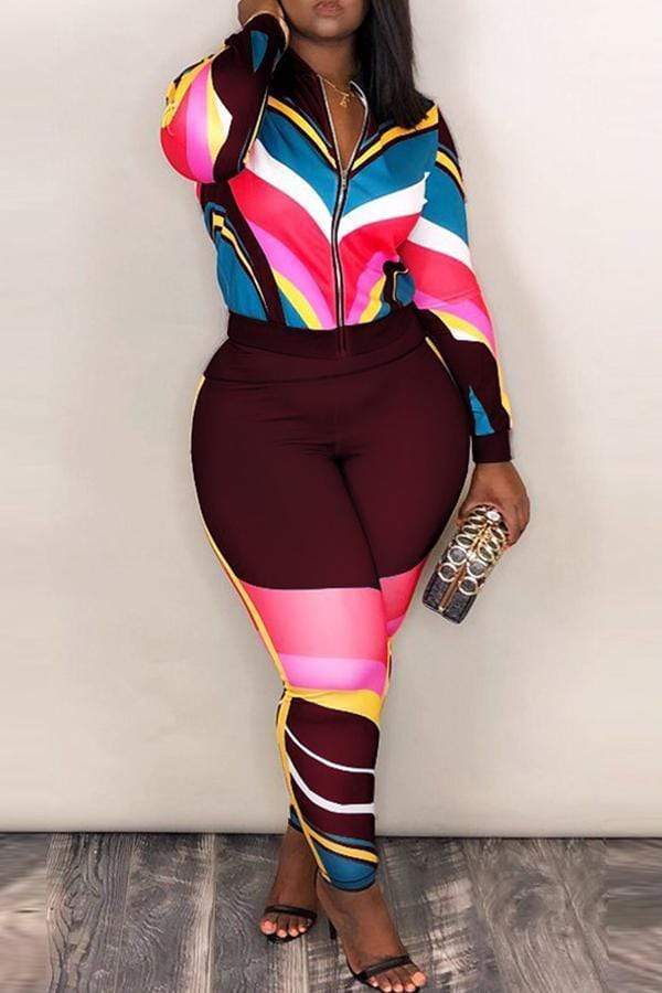 Sportswear Patchwork Pants Set