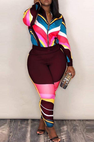 Sportswear Patchwork Pants Set