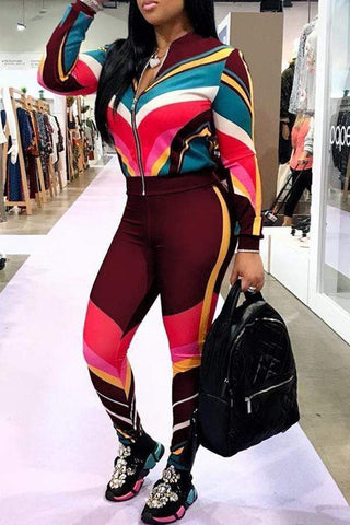 Sportswear Patchwork Pants Set
