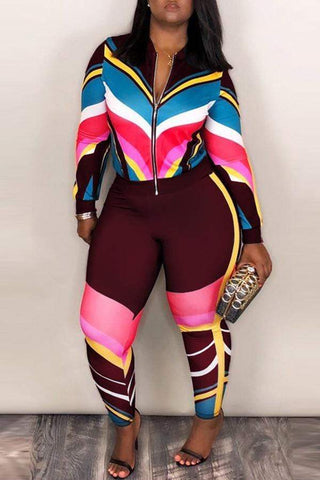 Sportswear Patchwork Pants Set