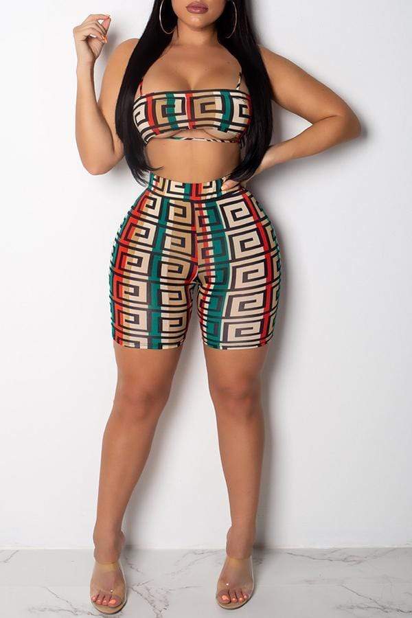 Casual Printed Shorts Set