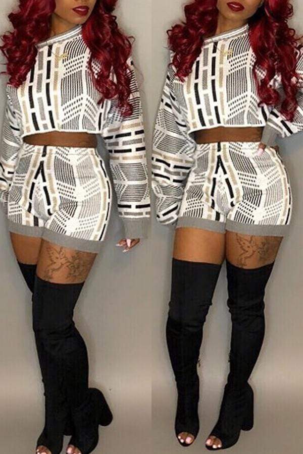 Casual Printed Multicolor Shorts Set