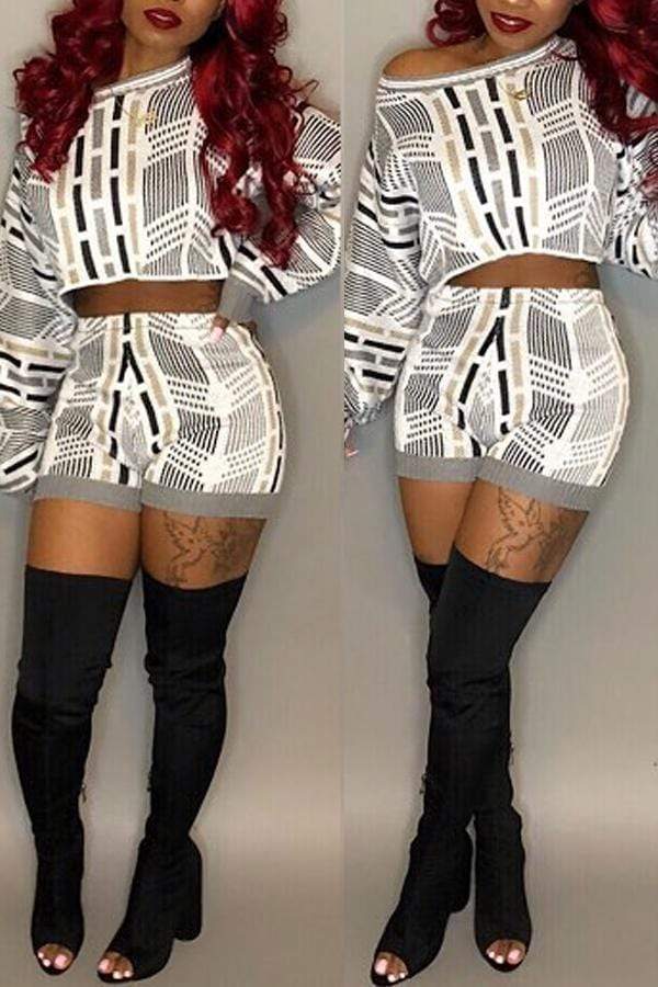 Casual Printed Multicolor Shorts Set