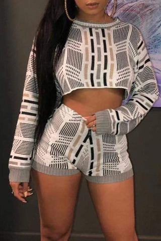 Casual Printed Multicolor Shorts Set