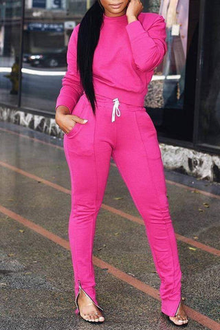 Euramerican Zipper Design Pants Set
