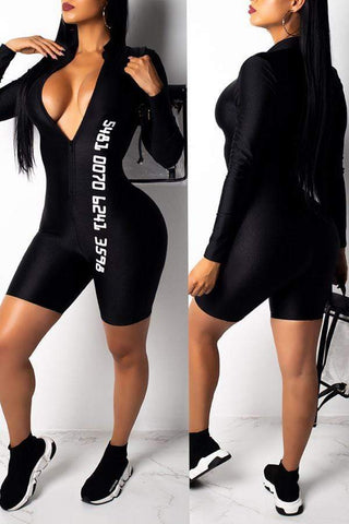 Euramerican Printed Skinny One-piece Rompers