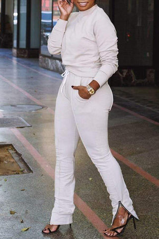 Euramerican Zipper Design Pants Set