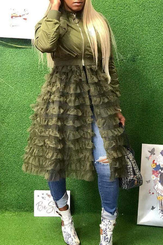 Fashionable Laciness  Long Coat
