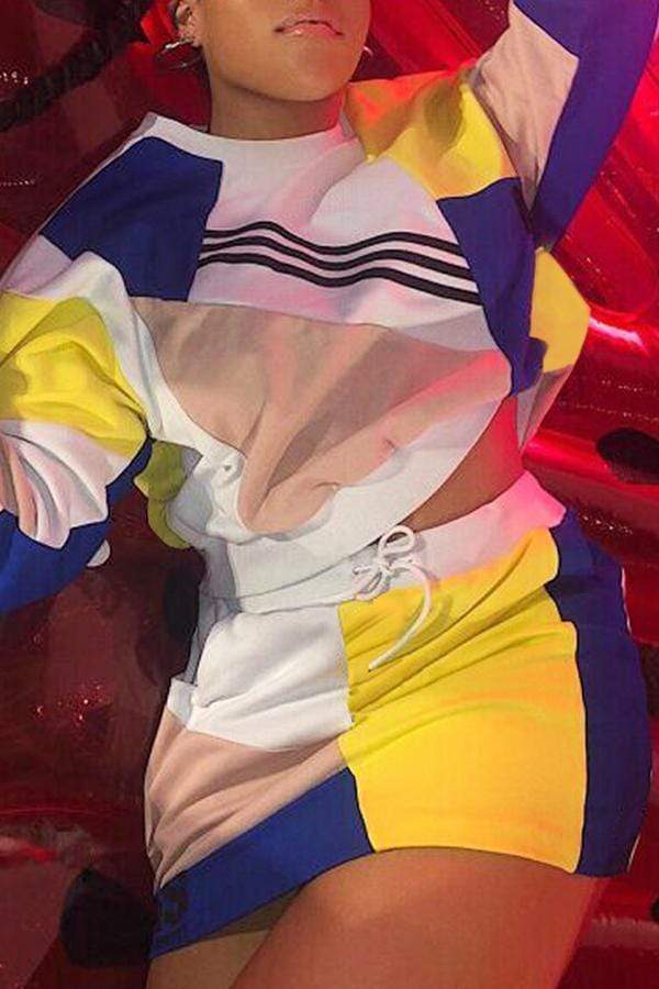 Fashion Patchwork Skirt Set