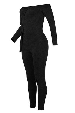 Trendy Dew Shoulder Skinny One-piece Jumpsuit