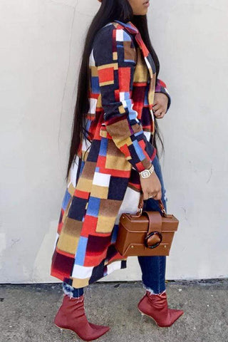Trendy Patchwork Trench Coats