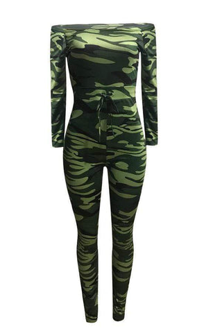 Casual Camouflage Printed Jumpsuit