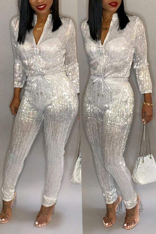 Sweet Zipper Design Jumpsuit
