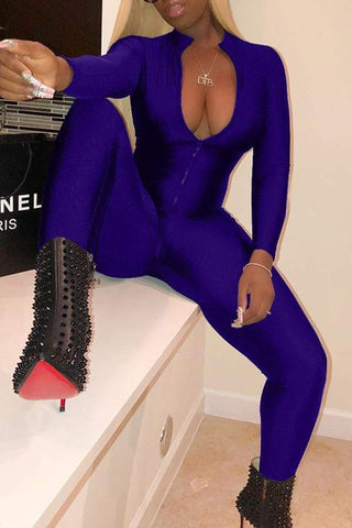 Trendy Zipper Design One-piece Jumpsuits