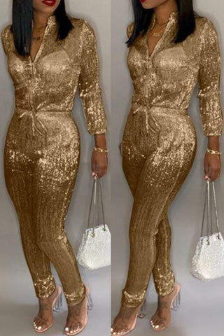 Sweet Zipper Design Jumpsuit