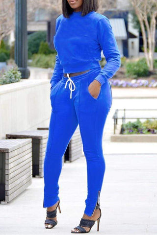 Euramerican Zipper Design Pants Set