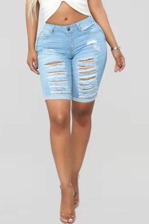 Casual Broken Holes Denim Jeans