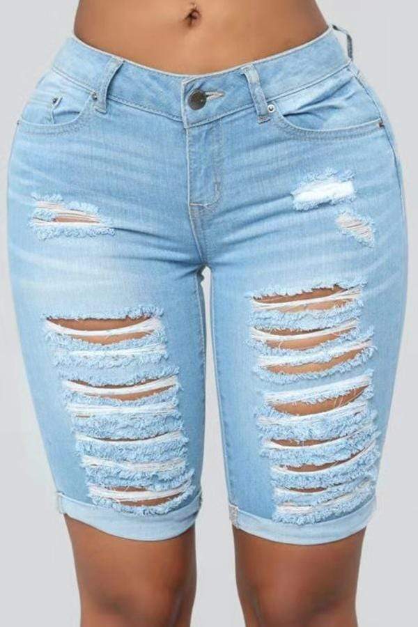 Casual Broken Holes Denim Jeans