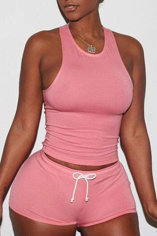 Sportswear Drawstring Shorts Set