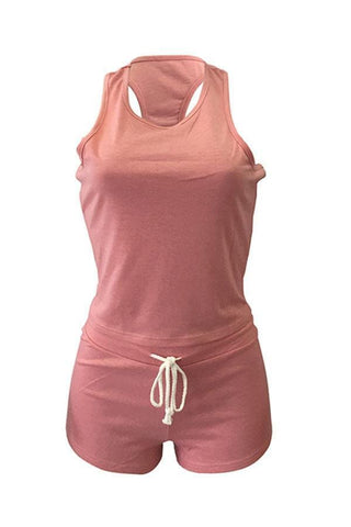 Sportswear Drawstring Shorts Set