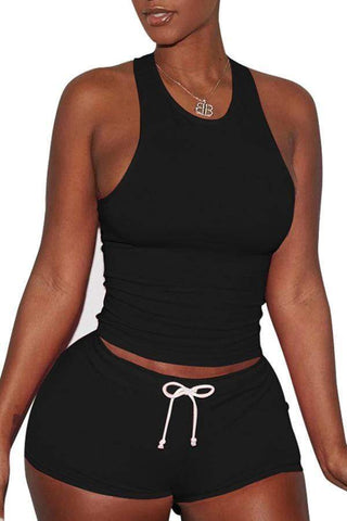 Sportswear Drawstring Shorts Set