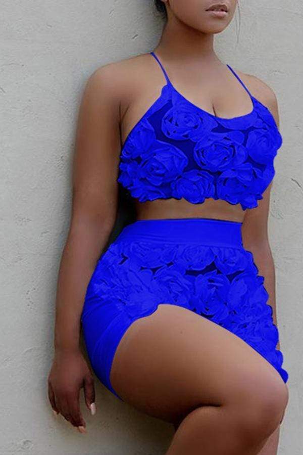 Sweet Floral Lace Two-piece Shorts Set