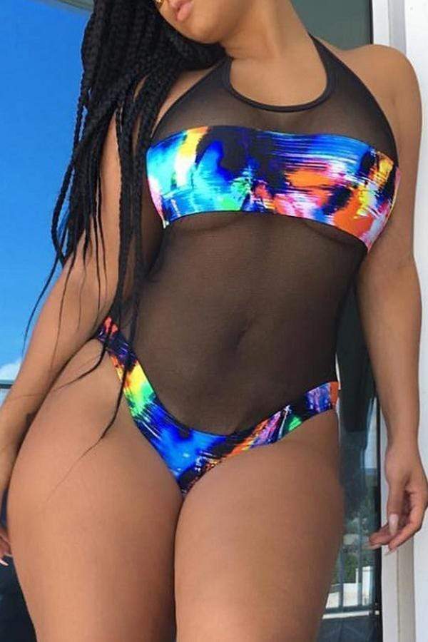 Mesh Stitching Swimwear