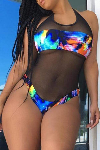 Mesh Stitching Swimwear
