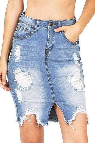 Broken Holes Denim Dress