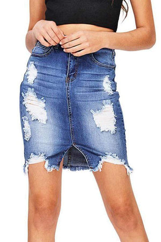 Broken Holes Denim Dress