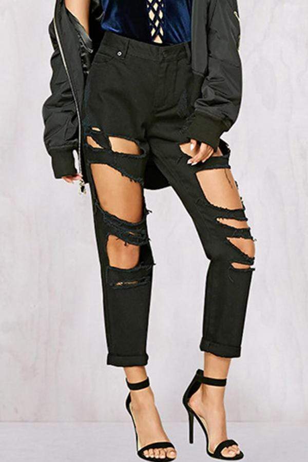 Stylish Broken Holes Jeans