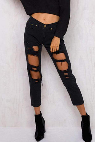 Stylish Broken Holes Jeans
