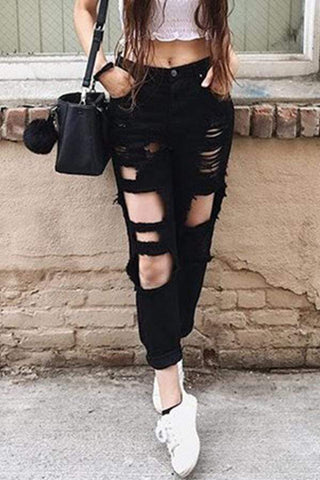 Stylish Broken Holes Jeans