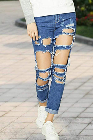 Stylish Broken Holes Jeans
