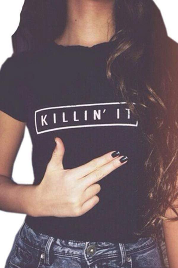 Leisure Letter Printed T-shirt