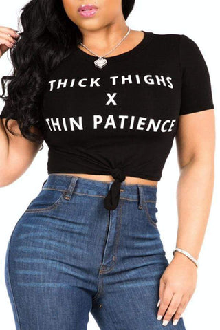 Casual Letters Printed T-shirt