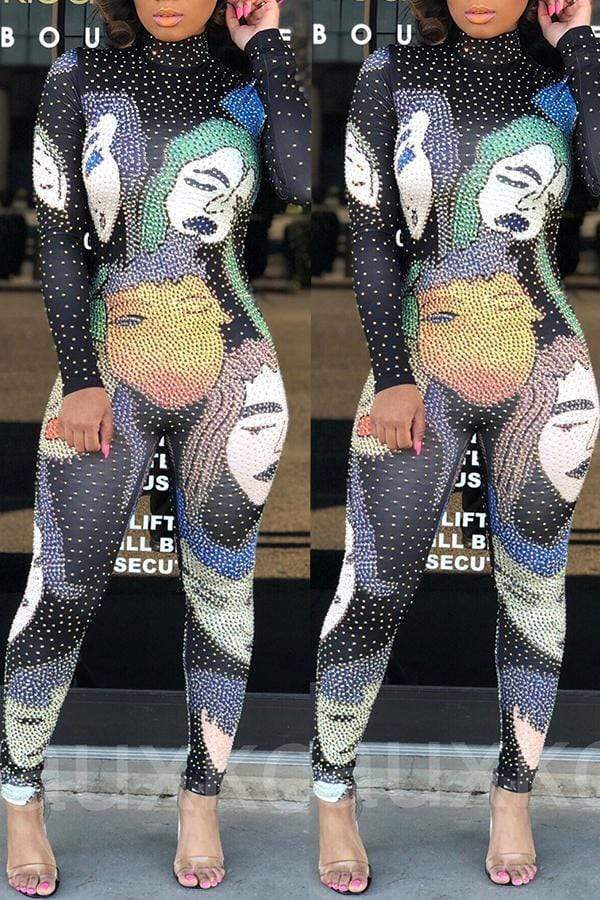 Leisure Print Skinny Jumpsuit