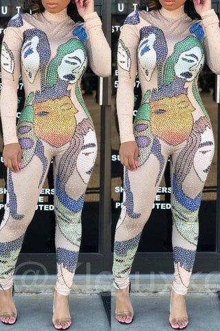 Leisure Print Skinny Jumpsuit