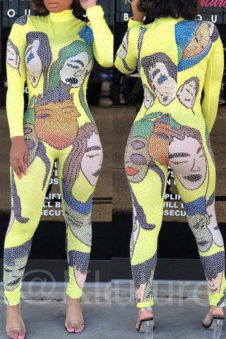 Leisure Print Skinny Jumpsuit