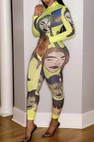 Leisure Print Skinny Jumpsuit