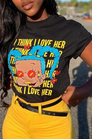 Casual Letter Printed T-shirt