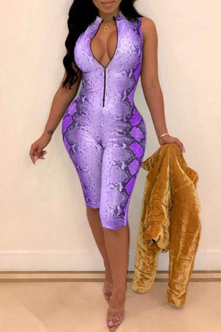 Sexy Animal Printed Yellowish Rice Rompers