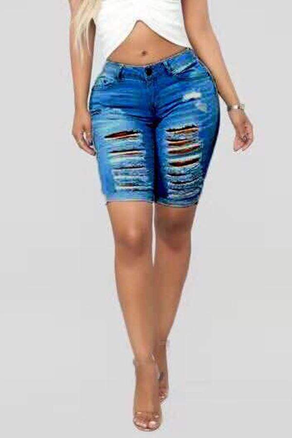 Casual Broken Holes Denim Jeans