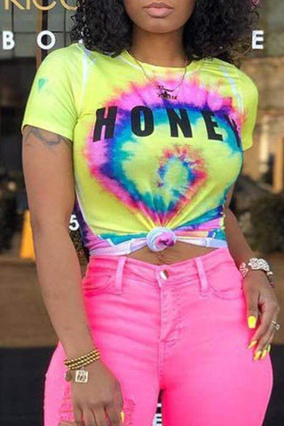 Leisure Letter Print T-shirt